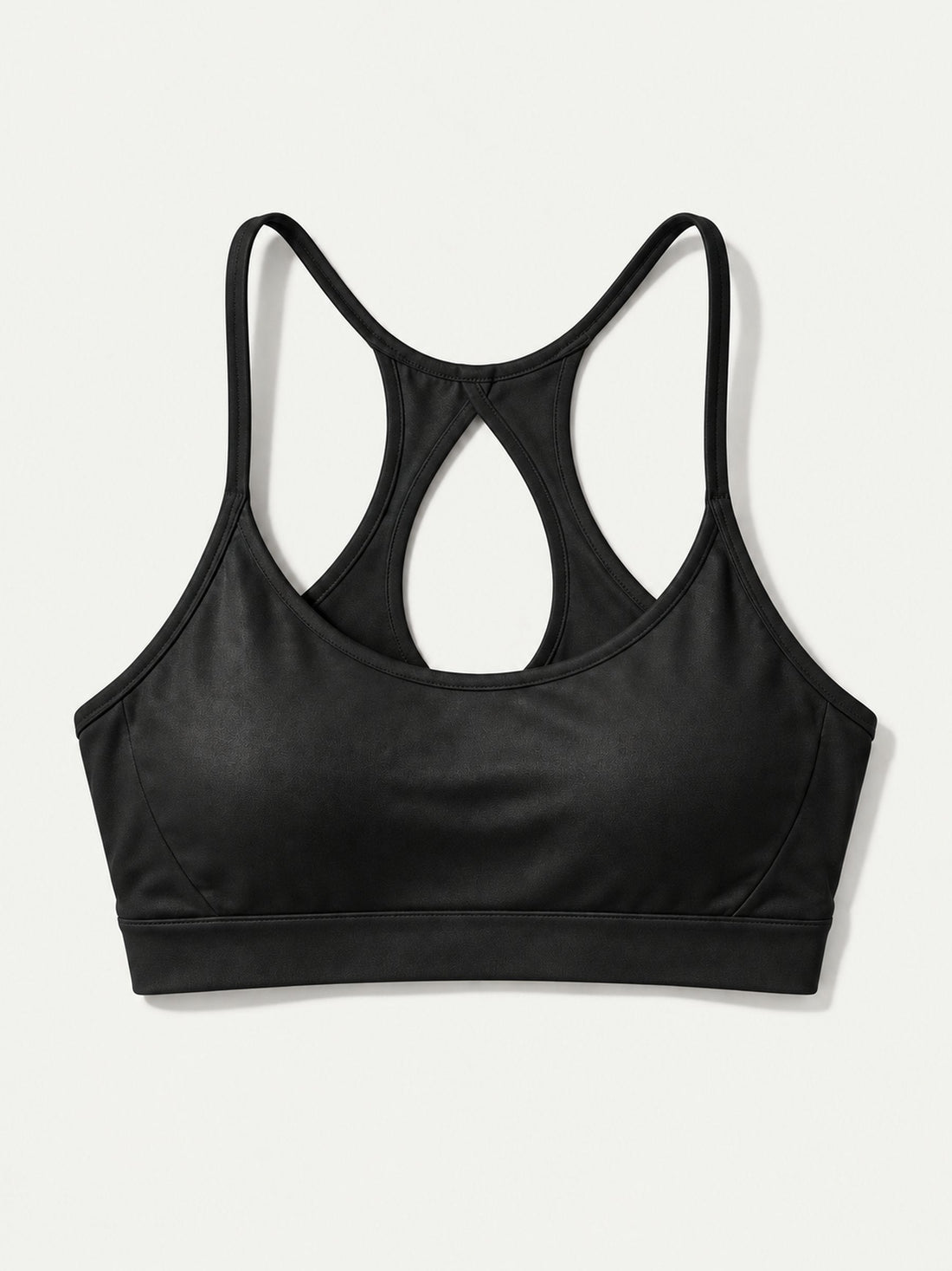 Brassière Flow noire à plat, dos en goutte