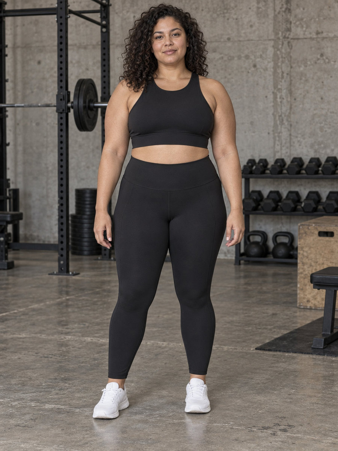 Brassière Impact Max noire portée, de face