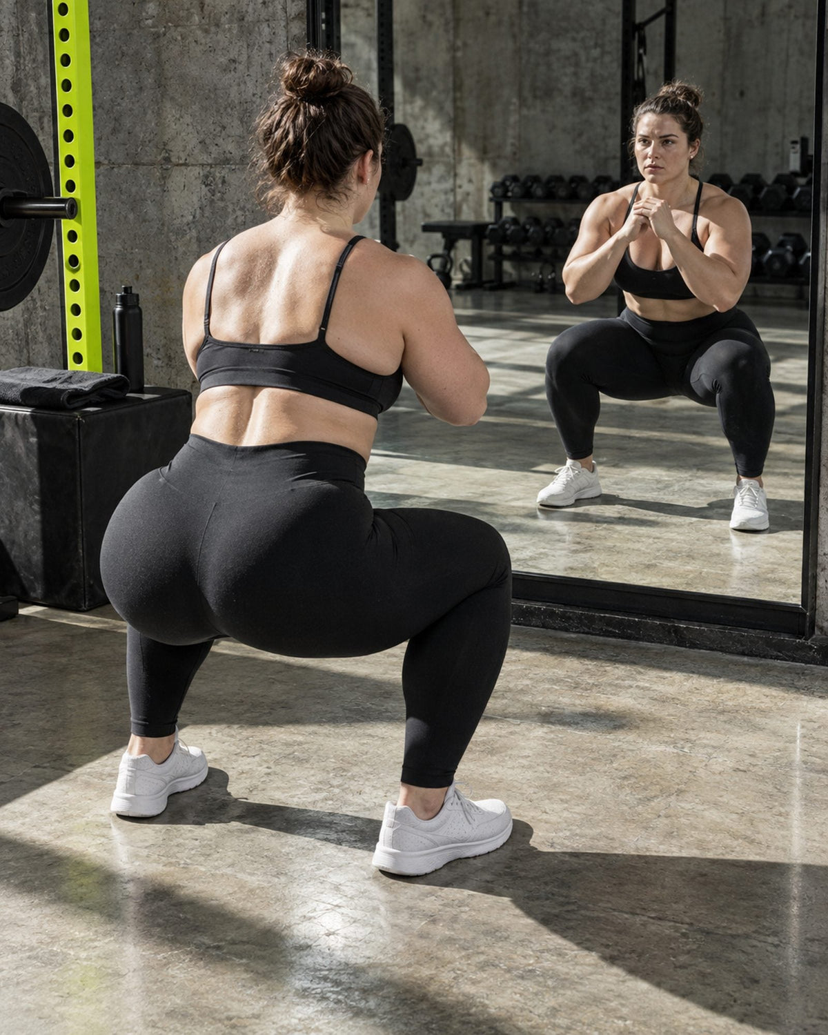 Test du squat devant le miroir