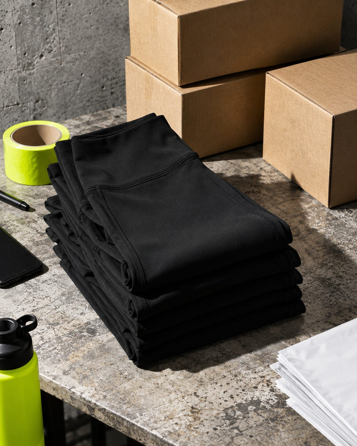 Leggings pliés prêts à expédier