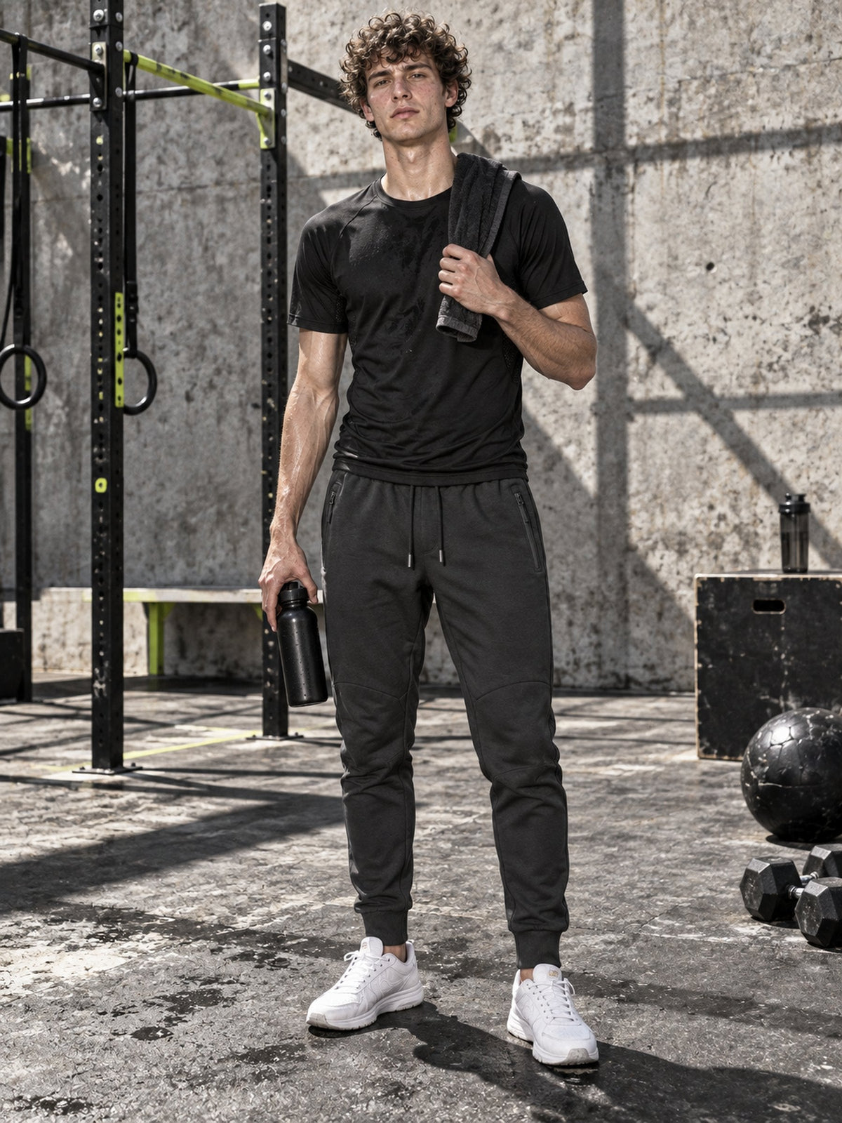 Jogger Tech Fleece graphite porté de face