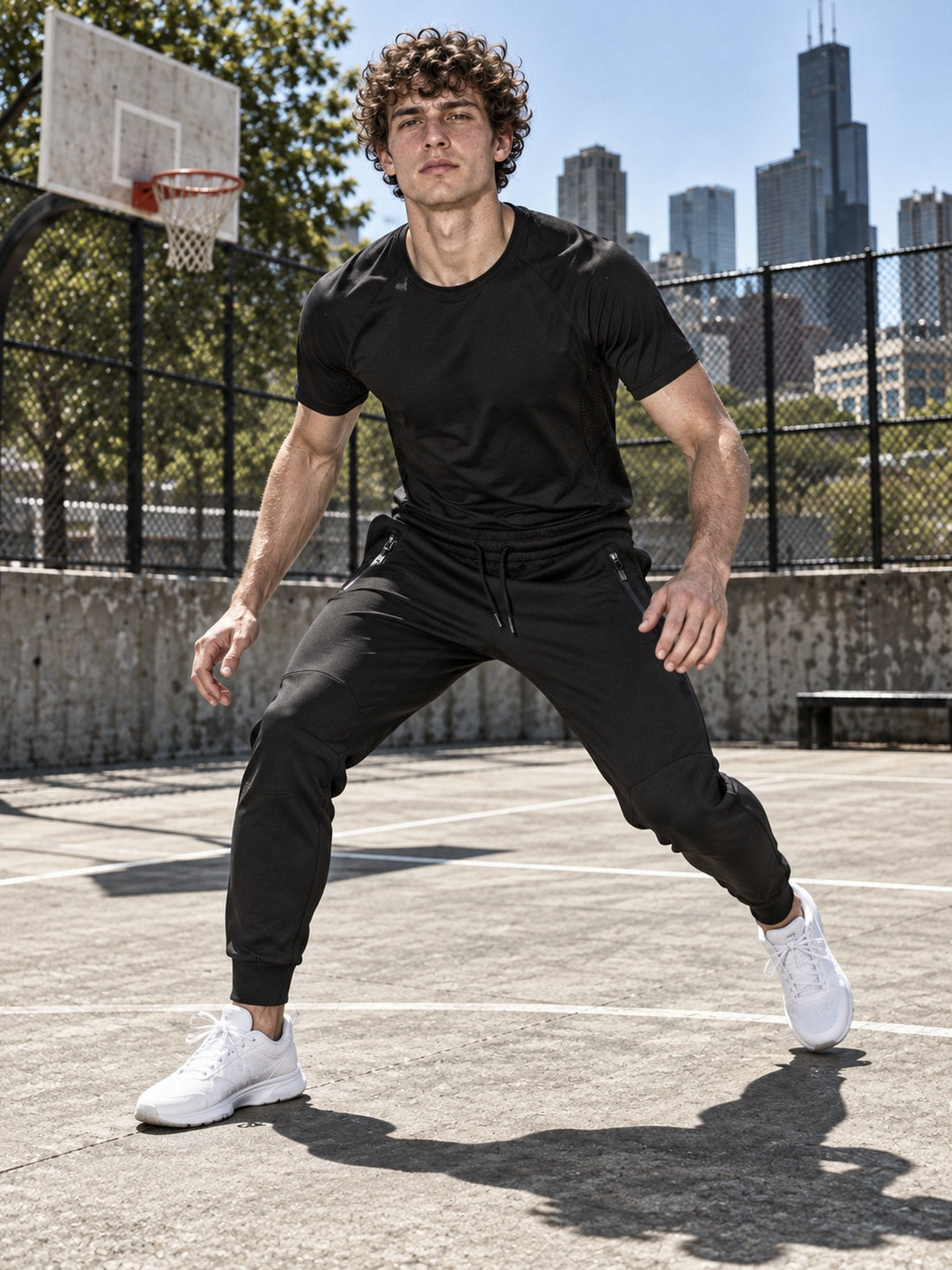 Jogger Tech Fleece noir en mouvement