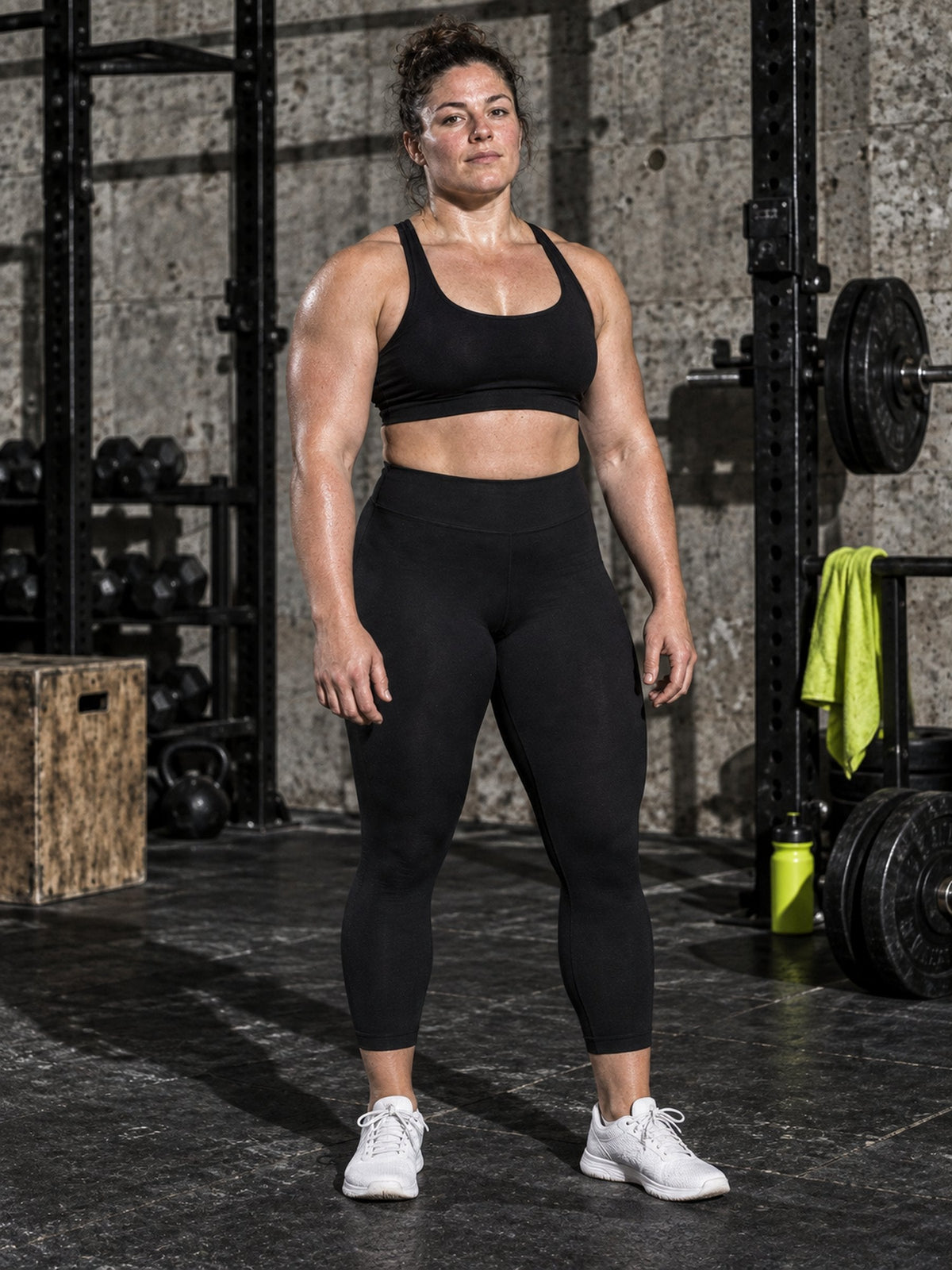 Legging Sculpt noir porté, de face