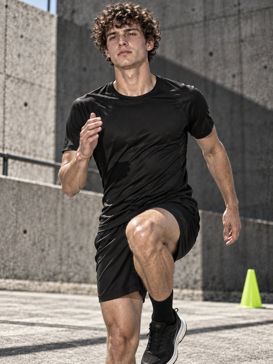T-shirt Dry Tech noir en mouvement