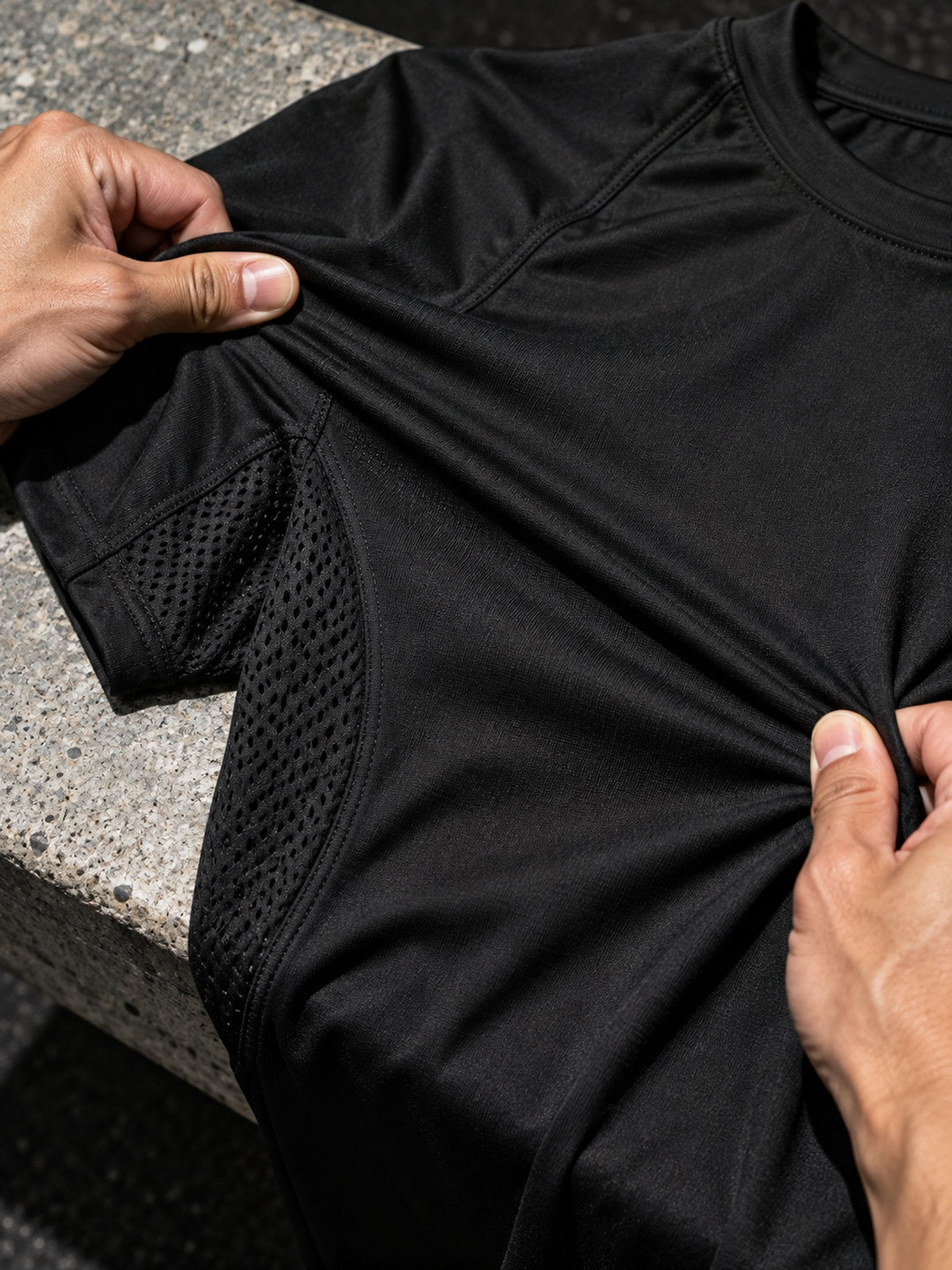 Maille aérée du t-shirt Dry Tech étirée
