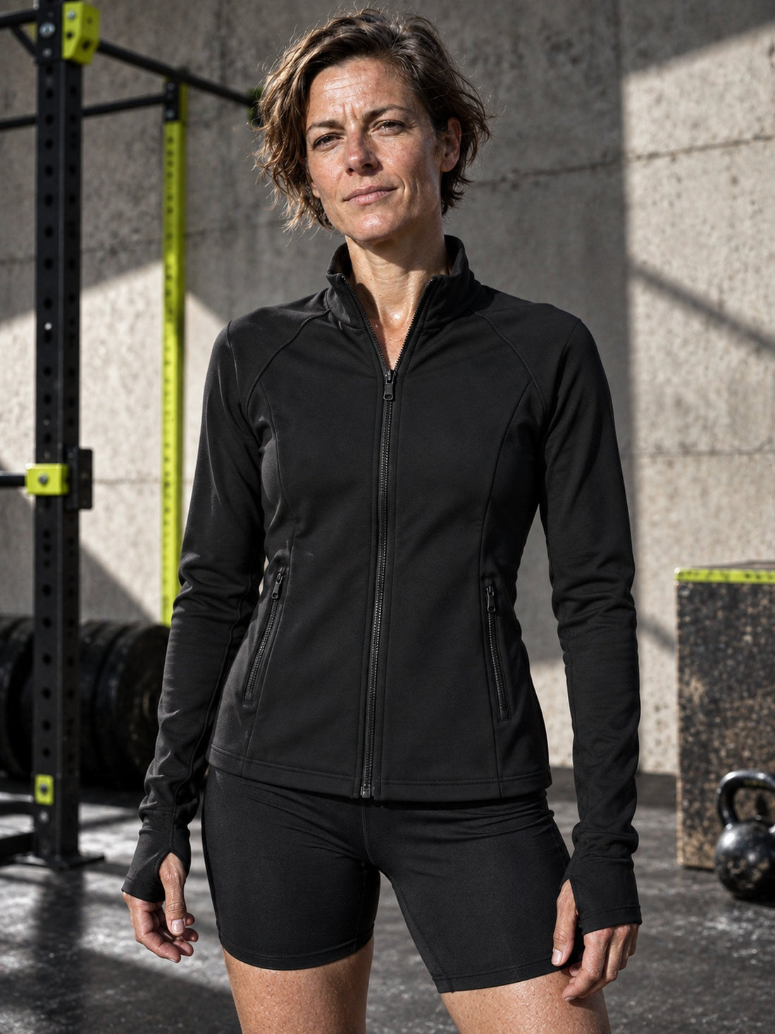 Veste Thermo noire portée de face